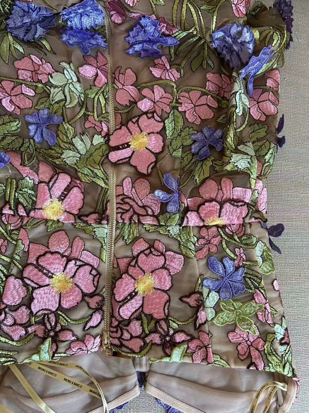 Bronx and Banco Iris Floral Maraya Strapless Ankle Dress Medium Pink Purple - Picture 7 of 11